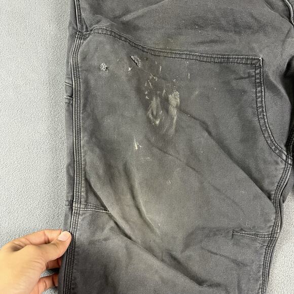 Carhartt Pants Mens 42X29 Gray Double Knee Workwear Grunge Distressed Jeans - Picture 4 of 13
